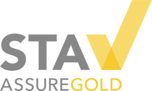 The STAV gold logo