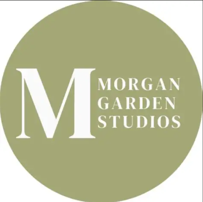 Morgan Garden Studios logo: a large white M paired with the text 'Morgan Garden Studios' inside an olive-green circle.